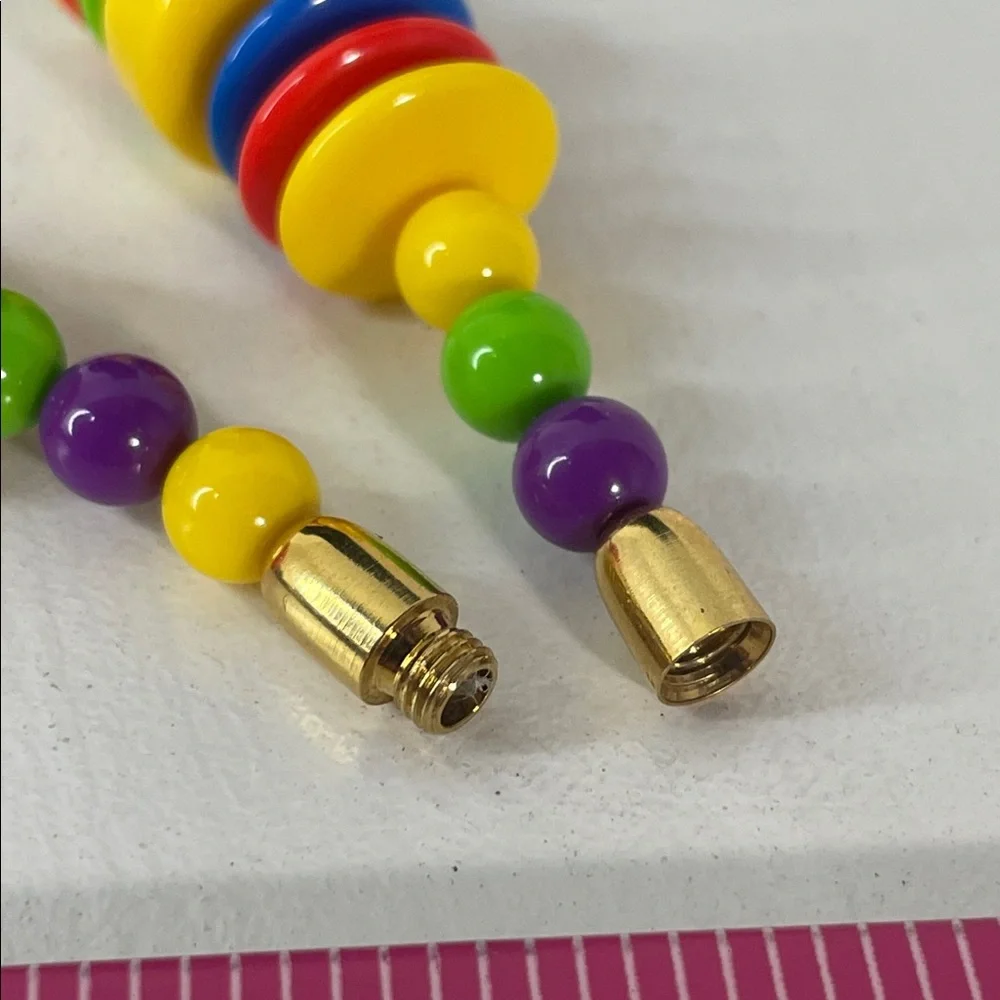 Vintage 90s Avon Rainbow Beaded Necklace 15”